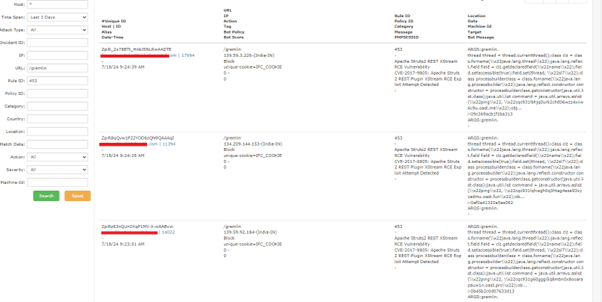 Log for Apache Struts2 REST XStream RCE Vulnerability