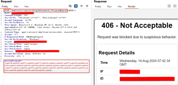 CVE-2024-32113 - Successful Blocking of Exploit with Unicode encoded payload